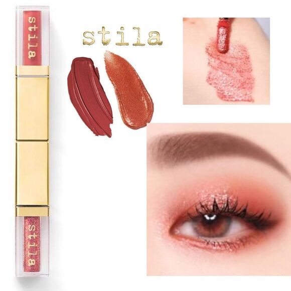 STILA Suede & Glitter & Glow liquid Eyeshadow Coral Reef - Picture 6 of 12